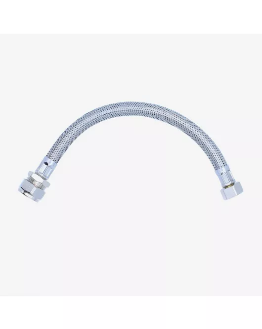 APS55363 Viva Sanitary 3/8" x 15mm Stainless Steel Braided Hose – 300mm