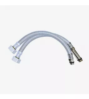 APS55515 Viva Sanitary M10 x 1/2" Monobloc Pair – 300mm Stainless Steel Braided Hoses