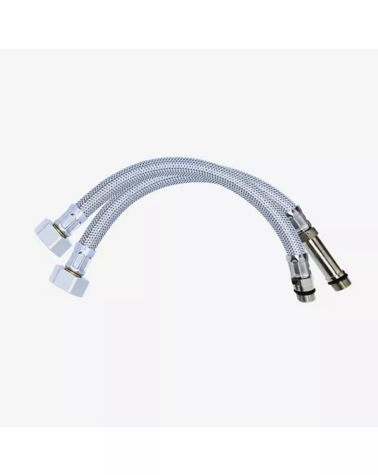 APS55515 Viva Sanitary M10 x 1/2" Monobloc Pair – 300mm Stainless Steel Braided Hoses