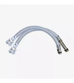 APS55375 Viva Sanitary M12 x 15mm Monobloc Pair – 300mm Stainless Steel Braided Hoses 